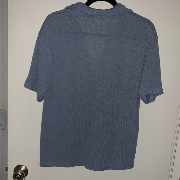 Gently Loved Blue Knit Collared V Neck Shirt by H&M **No longer Sold on Site** - Picture 7 of 8